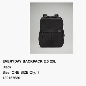Lululemon everyday backpack *currently sold out in stores*